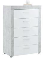 VOORRAAD Wit / Betonlook commode Beton B74 x H105 cm OP=OP!, 5 laden of meer, Overige materialen, Nieuw, Minder dan 100 cm