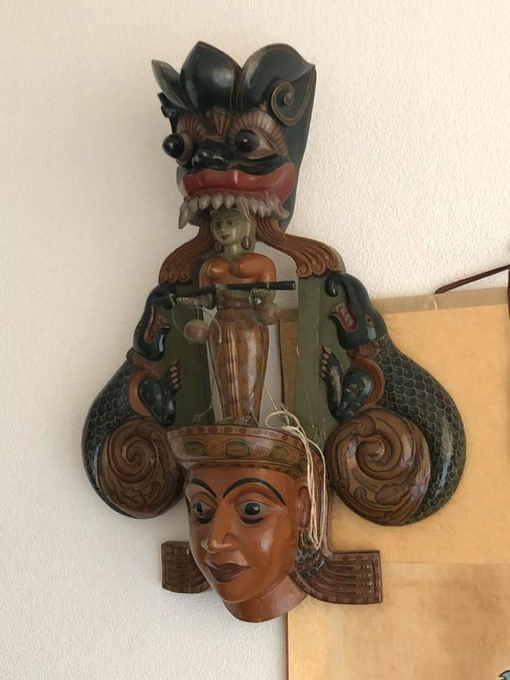 Vintage Kolam Masker uit Sri Lanka, Antiek en Kunst, Kunst | Niet-Westerse kunst, Ophalen of Verzenden