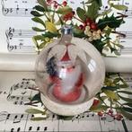 Antiek oude kerstbal gesuikerd met kerstman erin, Ophalen of Verzenden, Gebruikt