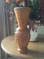 Houten vaas , houtsnijwerk. 35cm hoog., Ophalen of Verzenden