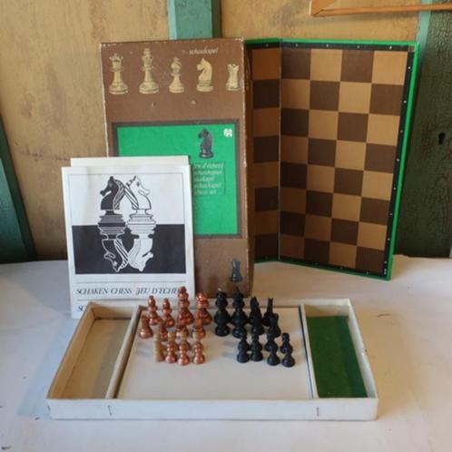 Schaakspel Jumbo hout compleet doos origineel schaakstukken, Hobby en Vrije tijd, Gezelschapsspellen | Bordspellen, Gebruikt, Ophalen of Verzenden