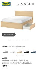 Twee persoonsbed, Huis en Inrichting, Ophalen, Beige, Tweepersoons, 140 cm