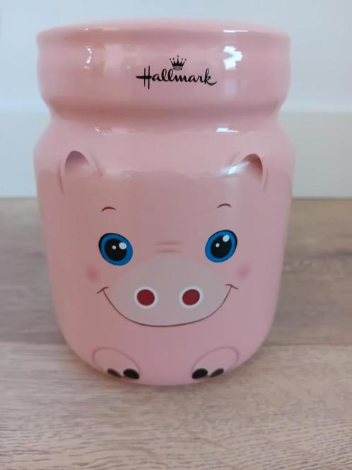 Hallmark moneybank varken, roze, Verzamelen, Spaarpotten, Zo goed als nieuw, Dier, Steen, Aardewerk of Keramiek, Ophalen of Verzenden