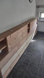 steigerhouten achterwand voor een bed 330x25x100 cm, Huis en Inrichting, Slaapkamer | Bedden, Gebruikt, Hout, Ophalen, Tweepersoons