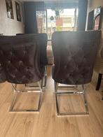 4 x zwarte velvet stoelen, Huis en Inrichting, Stoelen, Ophalen of Verzenden, Zo goed als nieuw, Zwart, Vier