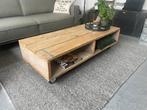 Stoere salontafel op wielen, Huis en Inrichting, Tafels | Salontafels, Ophalen, Gebruikt, 100 tot 150 cm, 50 tot 100 cm