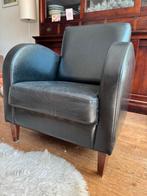 Mooie zwarte lederen fauteuil, Huis en Inrichting, Fauteuils, Ophalen, Zo goed als nieuw, 50 tot 75 cm, Leer
