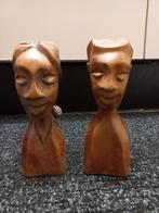 Houten Beeldjes - Man en Vrouw - Houtsnijwerk, Ophalen of Verzenden