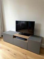 Heaton | Modular TV Meubel | MADE[.]COM | Cobalt Grijs/Eiken, Minder dan 100 cm, 25 tot 50 cm, 100 tot 150 cm, Gebruikt