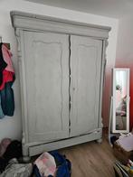 biedemijer meidenkast. Antiek. Grijs krijverf., Huis en Inrichting, Kasten | Kledingkasten, Ophalen, Gebruikt, 50 tot 75 cm, 200 cm of meer