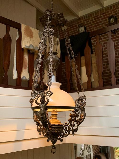 Kroonluchter hanglamp olie lamp, Huis en Inrichting, Lampen | Hanglampen, Gebruikt, 75 cm of meer, Ophalen