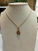 14k Gouden Ketting met Granaat Hanger, Sieraden, Tassen en Uiterlijk, Kettingen, Goudpunt, Ophalen of Verzenden, Met edelsteen