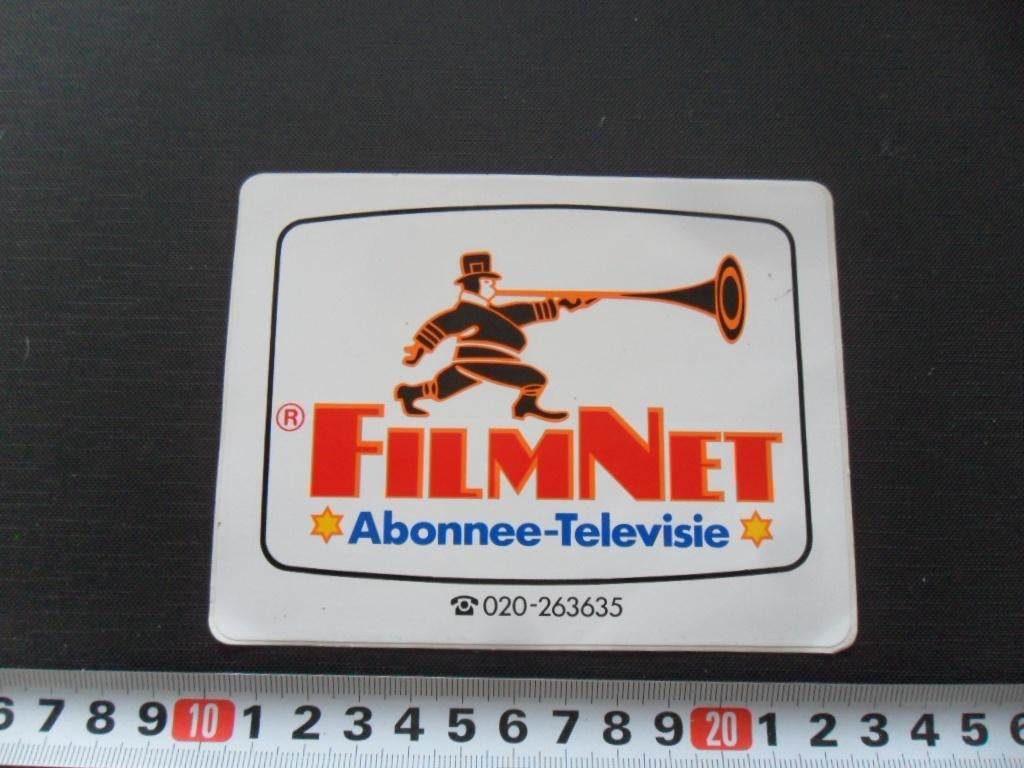 sticker filmnet film net abonnee-televisie man toeter, Ophalen, Zo goed als nieuw