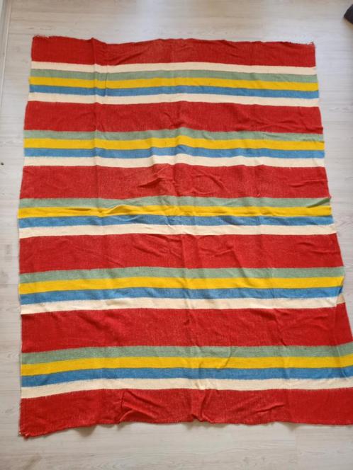 Vintage Retro plaid woondeken deken, Huis en Inrichting, Woonaccessoires | Plaids en Woondekens, Gebruikt, Ophalen of Verzenden