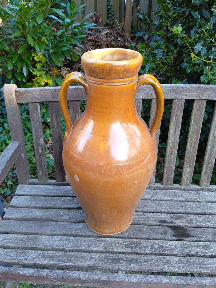 Prachtige grote antieke geglazuurde kruik !, Antiek en Kunst, Antiek | Vazen, Ophalen