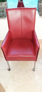 6 rode eetkamerstoelen met zwenkwieltjes, Huis en Inrichting, Ophalen, Gebruikt, Modern, Vijf, Zes of meer stoelen