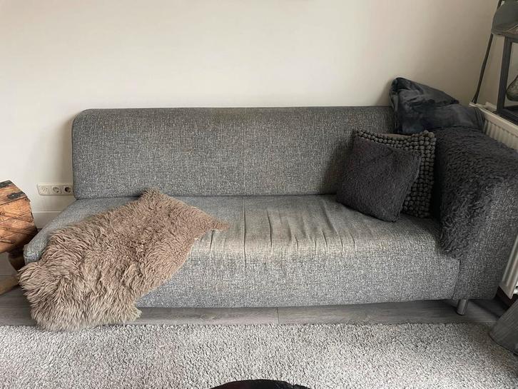 Gelderland grijze driepersoons bank, Huis en Inrichting, Banken | Bankstellen, Zo goed als nieuw, Rechte bank, Driepersoons, 150 tot 200 cm