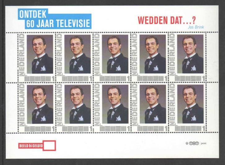 Postzegels Ontdek 60 jaar Televisie: Wedden dat...?, Postzegels en Munten, Postzegels | Nederland, Postfris, Na 1940, Ophalen of Verzenden