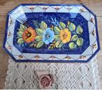 Handbeschilderde Portugese schaal met bloemen, Ophalen of Verzenden