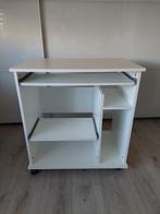 Computermeubel Wit met Wielen, Huis en Inrichting, Kasten | Computermeubels, Ophalen, Overige materialen, Gebruikt, Minder dan 70 cm