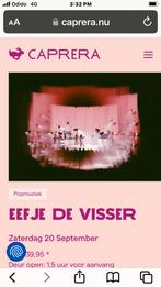 Eefje de Visser 20 september 20.30u Caprera, Twee personen, September