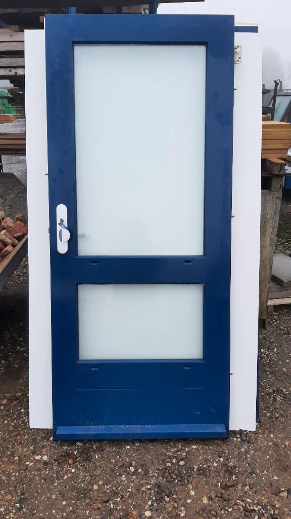 achterdeuren en voordeuren, Doe-het-zelf en Verbouw, Deuren en Horren, Gebruikt, Buitendeur, 200 tot 215 cm, 80 tot 100 cm, Glas