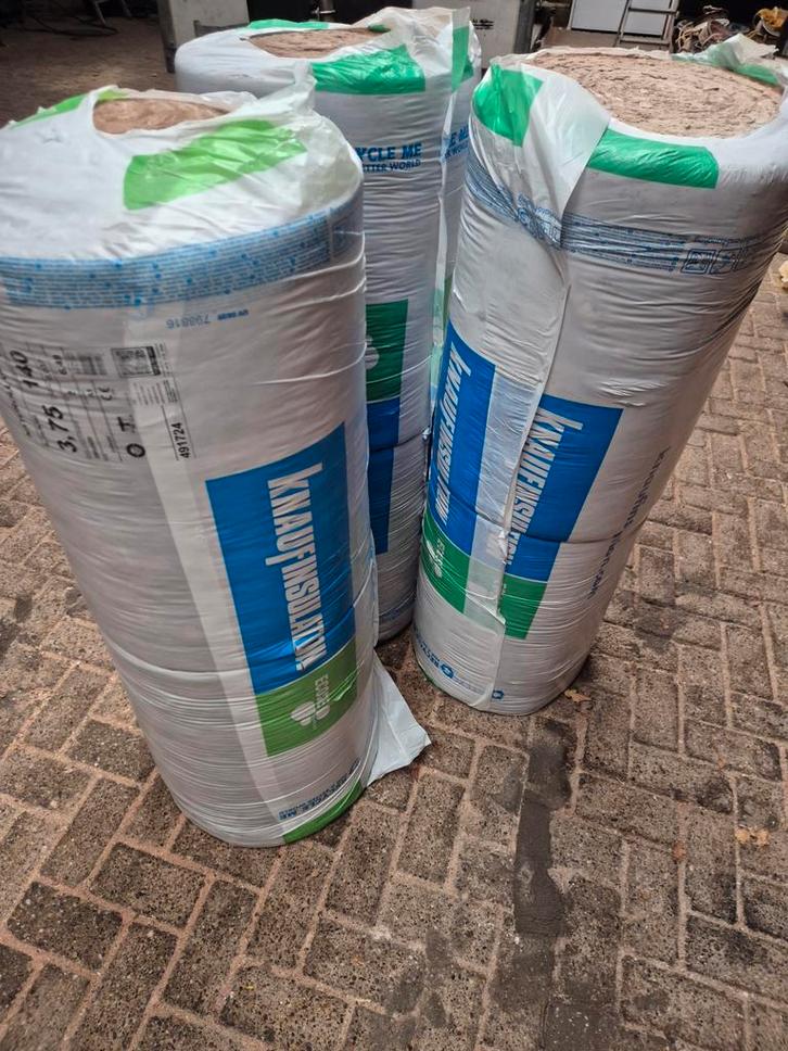 Knauf Naturoll 037 Glaswol 140mm - 3.25m2 per rol, Doe-het-zelf en Verbouw, Isolatie en Afdichting, Nieuw, Glaswol, 12 cm of meer