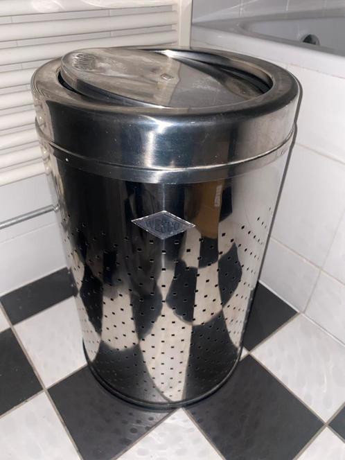 Wesco Washboy wasmand rvs 60 liter swing deksel, Huis en Inrichting, Woonaccessoires | Prullenbakken, Gebruikt, Rvs, 50 tot 75 cm