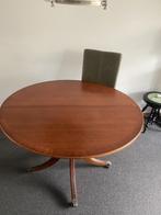 Ronde uitschuifbare eettafel op wieltjes, Huis en Inrichting, Ophalen, Gebruikt, Rond, Vijf personen of meer