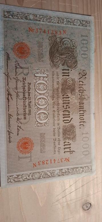  Te koop: Zeldzaam 1000 Mark Biljet – Duitsland 1910 – O beschikbaar voor biedingen