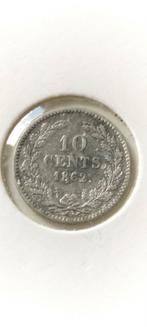 Zeldzame 1862 10 Cent Willem III, Koning Willem III, Zilver, Ophalen of Verzenden, 10 cent