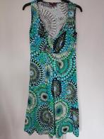 Liv dames jurk met pauwen veren motief en diepe v-hals, Kleding | Dames, Maat 38/40 (M), Overige kleuren, Ophalen of Verzenden