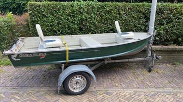 Quicksilver aluminium vissersboot, buitenboordmotor, trailer beschikbaar voor biedingen