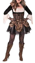 Leuke bruin/zwart/beige STEAMPUNK/NEO-VICTORIAANSE jurk, Ophalen, Carnaval, Maat 46/48 (XL) of groter, Nieuw