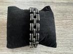 NIEUWE schakel armband van STAAL 22 CM lang ZWART + STAAL, Ophalen of Verzenden, Nieuw, Zwart, Zilver