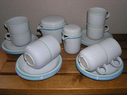 Thomas Germany Scandic 10-delig theeserviesje blauw/groen, Huis en Inrichting, Keuken | Servies, Gebruikt, Overige stijlen, Ophalen of Verzenden