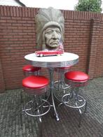 FIFTIES SIXTIES AMERIKAANSE BARKRUKKEN BEL AIR BAR TAFEL, Huis en Inrichting, Barkrukken, Ophalen, 60 tot 90 cm, Met voetsteun