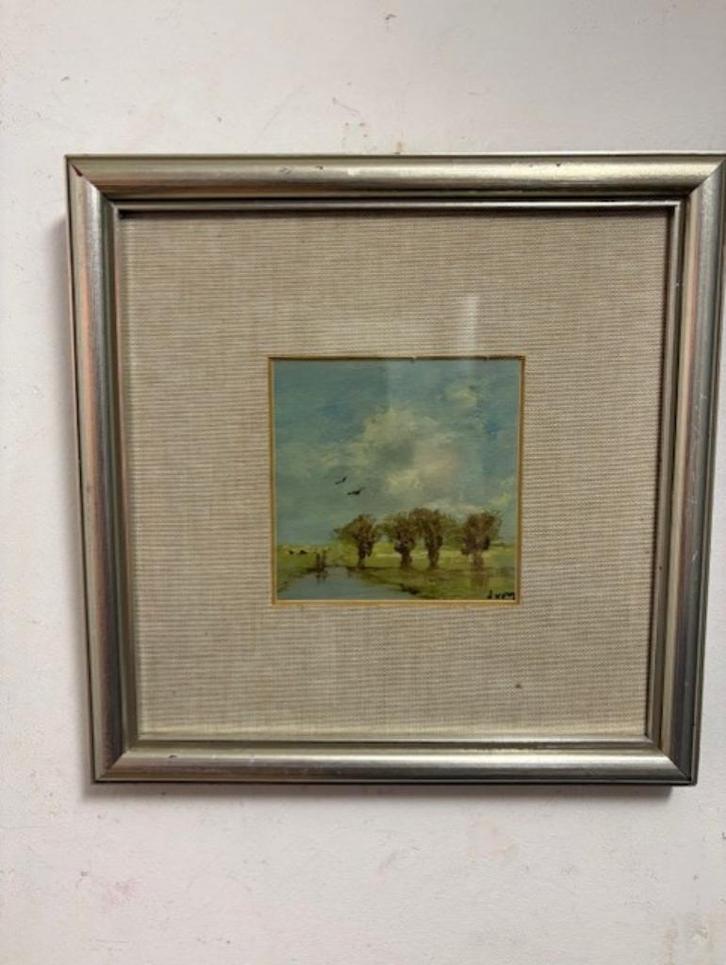 Schilderijtje van Jan van Munster (Rijswijk 1930 -    2021), Antiek en Kunst, Kunst | Schilderijen | Klassiek, Ophalen of Verzenden