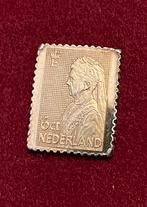 Vergulde postzegel koningin Emma, Verzamelen, Koninklijk Huis en Royalty, Verzenden, Nieuw, Kaart, Foto of Prent