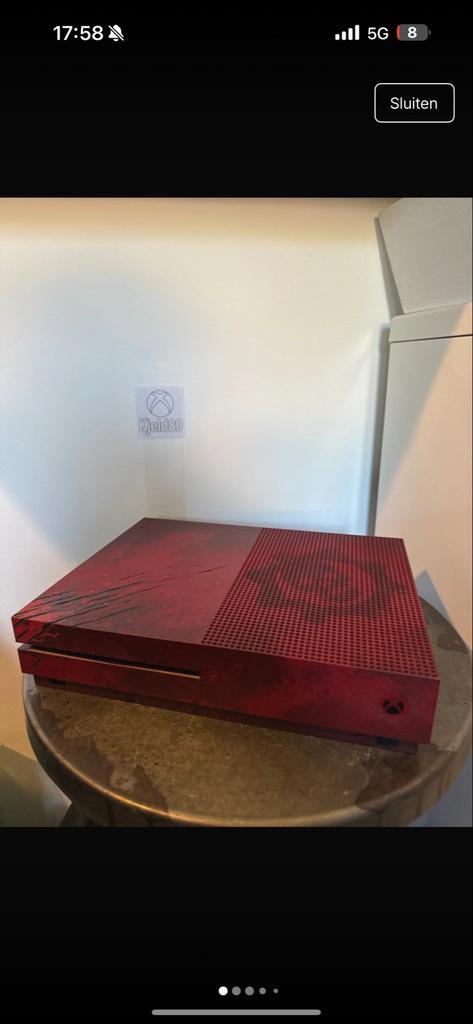 Xbox One S Gears of War Editie (Zonder Controller), Spelcomputers en Games, Spelcomputers | Xbox Original, Gebruikt, Zonder controller