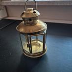 Vintage messing kandelaar/lantaarn, Gebruikt, Ophalen of Verzenden, Bruin, Brons of Koper