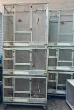 vogel hokken van gezet metaal met aluminium voorfront, Dieren en Toebehoren, Ophalen, Gebruikt, Aluminium, Vogelkooi
