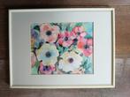 Aquarel Rozen achter glas 40 x 30 cm, Antiek en Kunst, Ophalen