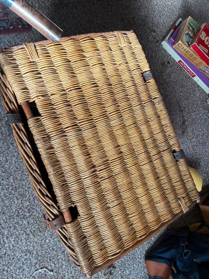 Vintage Rotan Opbergmand, Huis en Inrichting, Woonaccessoires | Kisten, Gebruikt, Minder dan 50 cm, 50 tot 75 cm, 50 tot 100 cm