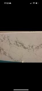 Composiet werkblad en achterwanden, marmerlook wit, Ophalen, 200 cm of meer, Zo goed als nieuw, 200 cm of meer