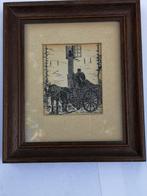 Ets - paard en wagen met visnetten - W.P. Verstee, Ophalen of Verzenden