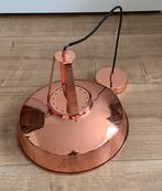 Metaal koperkleur hanglamp witte binnenkant, Ophalen of Verzenden, Zo goed als nieuw, Metaal, Minder dan 50 cm