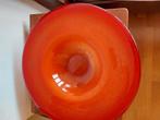 Hand geblazen oranje /rode schaal, Schaal, Rond, Ophalen of Verzenden, Glas