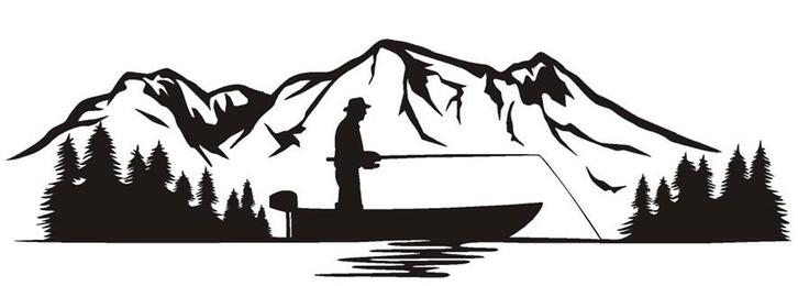 camper caravan bus sticker visser landschap, Caravans en Kamperen, Camper-accessoires, Nieuw, Ophalen of Verzenden