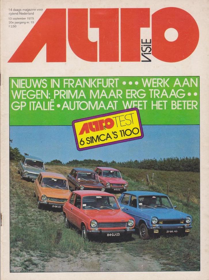 Simca 1100 testen in Autovisie ea, Boeken, Auto's | Folders en Tijdschriften, Gelezen, Overige merken, Ophalen of Verzenden